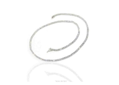 NLB|Argento 925 : Collana Collier Tennis con zirconi bianchi griffe 2,5 mm taglio brillante