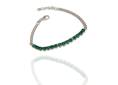 NLB|Tennis regolabile argento 925 bracciale regolabile verde smeraldo zirconi donna NALBORI