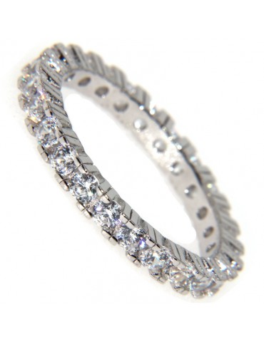eternity argento 925 anello zirconi bianchi 2,5 mm giro per uomo e donna