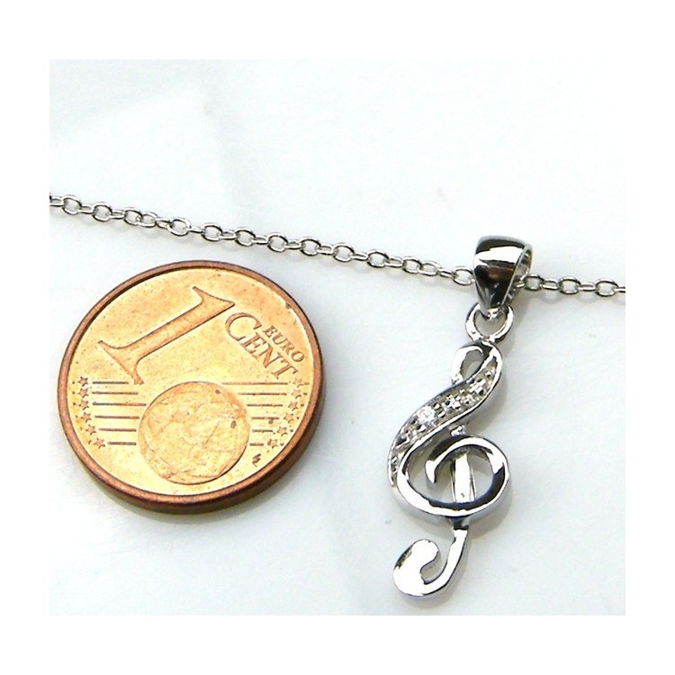 NLB|silver 925: man woman anklet bracelet with pendant clef white zirconia