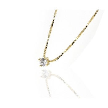 NALBORI|necklace point of light 925 silver zircon 3mm 42cm woman