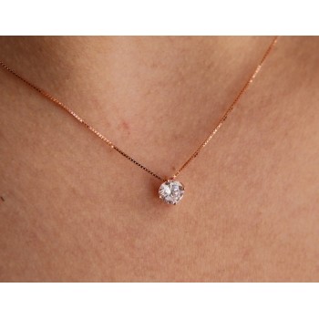 NLB|collana argento 925 zircone punto luce 6mm 42cm donna bagno rodio giallo rosa
