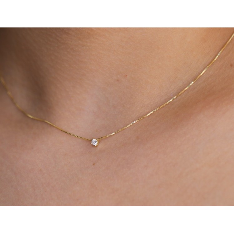 NLB|necklace point of light 925 silver zircon 3mm 42cm woman