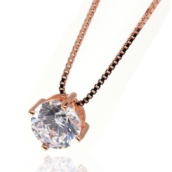 NLB|necklace point of light 925 silver zircon 6mm 42cm woman brand NALBORI bathroom rhodium yellow pink