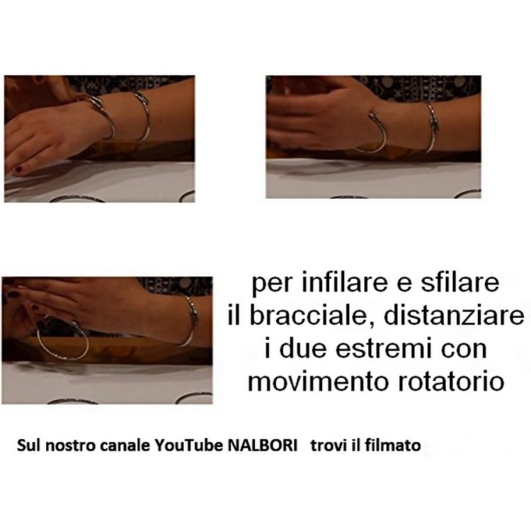 NLB|Bracciale cuori schiava argento 925 zirconi naturali per donna