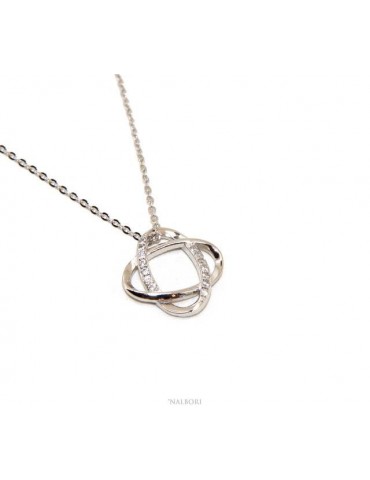 Collana Collier donna NALBORI modello Melody forzatina con ellissi intrecciate e zirconi