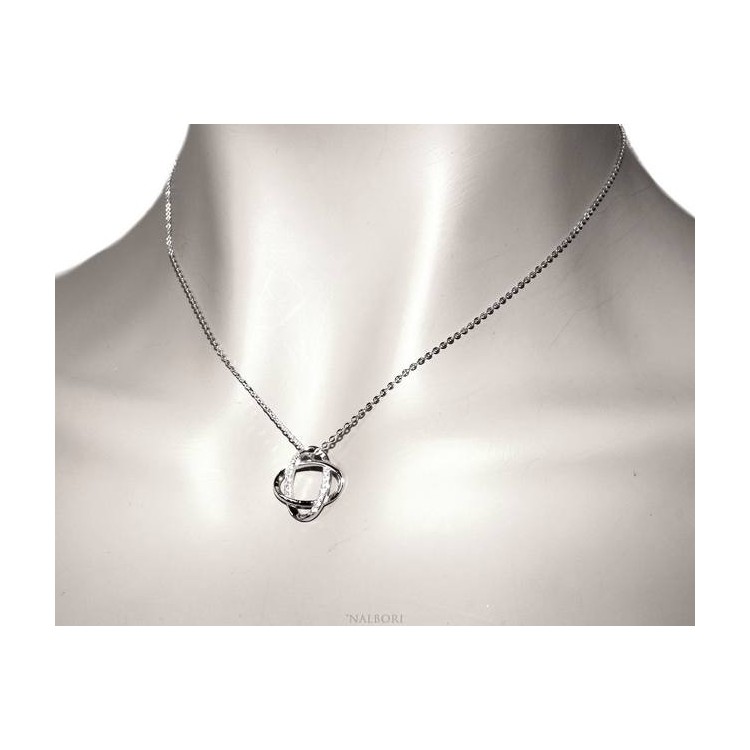 NLB|Collana Collier donna NALBORI modello Melody forzatina con ellissi intrecciate e zirconi