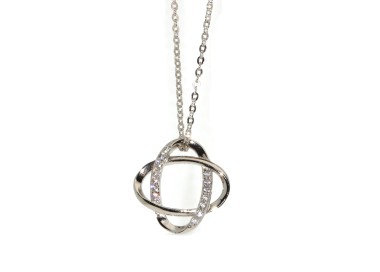 NLB|Collana argento 925 Melody donna con ellissi intrecciate e zirconi