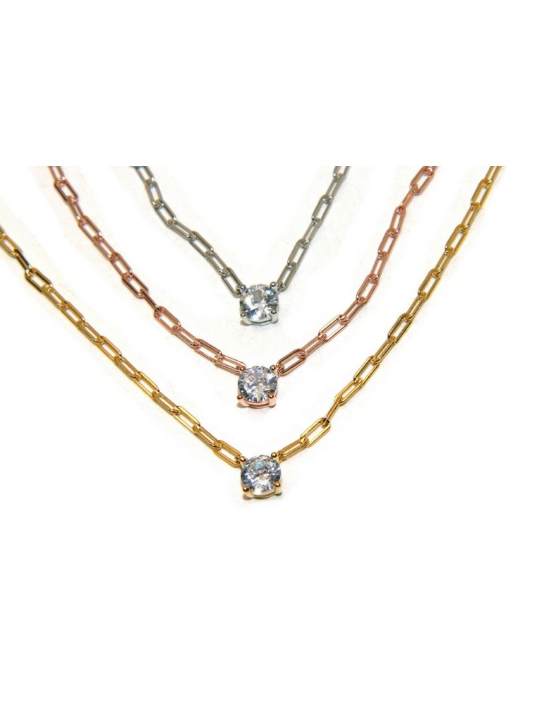 Choker graffette argento 925 collana zircone tondo bianco collarino NALBORI Choker graffette argento 925 collana zircone tondo bianco collarino NALBORI
