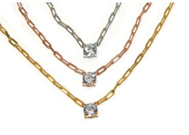 NLB|Choker graffette argento 925 collana zircone tondo bianco collarino NALBORI