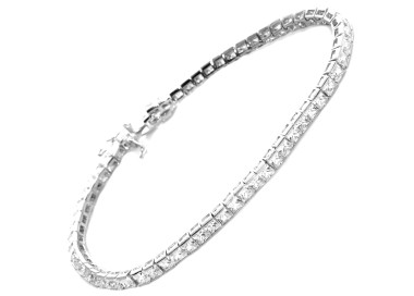 NLB|Women's tennis bracelet White cubic zirconia 3x3 16 cm long