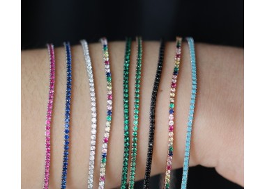 NLB|bracciali tennis indossati colorati argento 925 economici multicolor