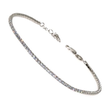 NLB|Tennis bracelet silver 925 thin colored zircons rose gold yellow black