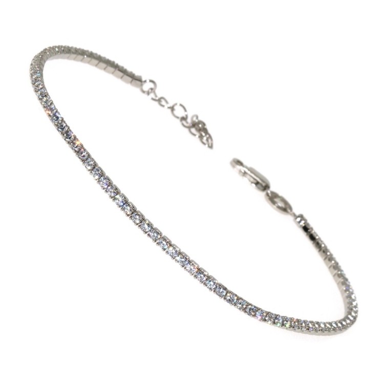 NLB|Tennis bracelet silver 925 thin colored zircons rose gold yellow black