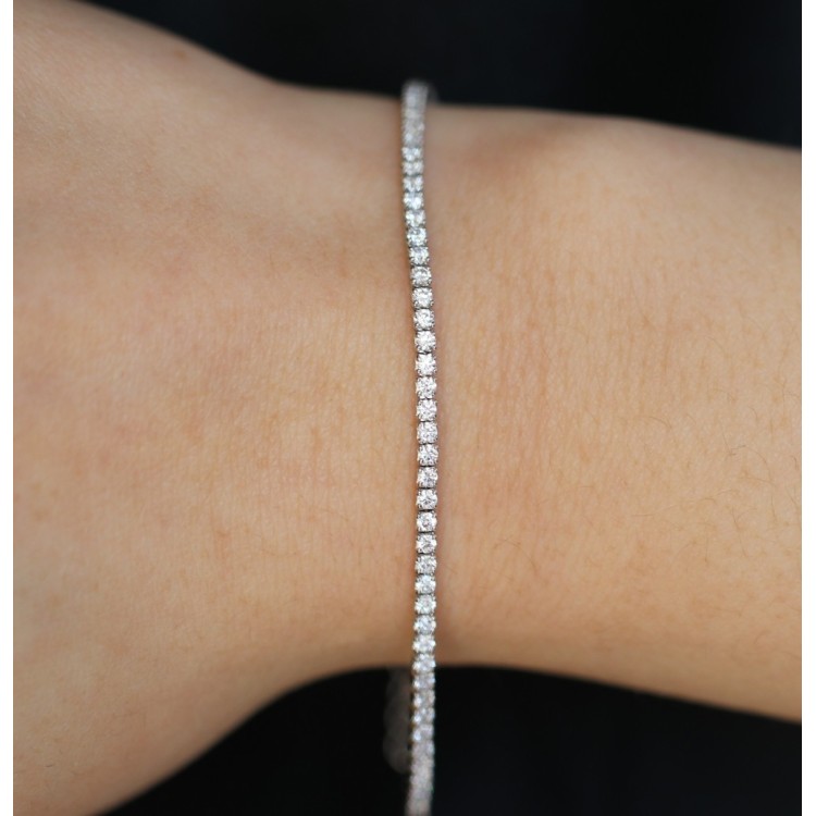 NLB|Tennis bracelet silver 925 thin colored zircons rose gold yellow black
