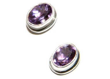 NLB|orecchini donna in argento 925 con ametista naturale ovale