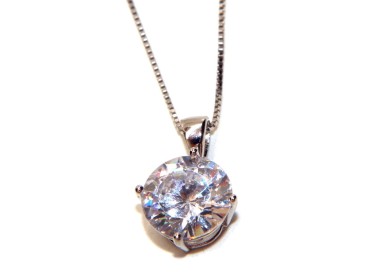 NLB|collana argento 925 donna punto luce brillante zircone bianco 10 mm collier