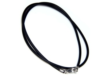 NLB|Choker Rubbers' black pendant. For men and women with closure SILVER 925