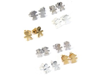 NALBORI orecchini Argento 925 massiccio bambino bimbo o Bambina bimba Oro Giallo bianco chiaro e satinato