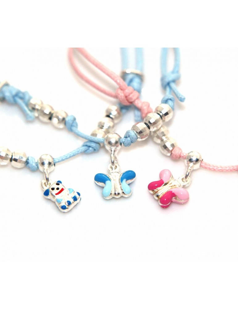 bracciale bomboniera argento 925 cavigliera battesimo orsetto farfalla celeste rosa bracciale bomboniera argento 925 cavigliera battesimo orsetto farfalla celeste rosa
