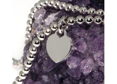 NLB|Box san Valentino - coppia di bracciali in argento 925 con cuore e palline regalo lui e lei