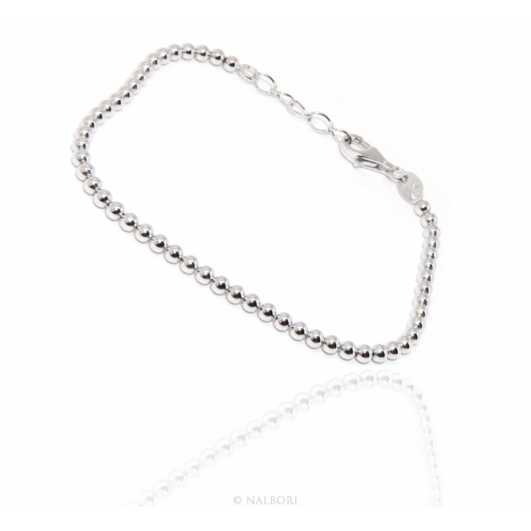 NLB|Valentine's Day box - pair of bracelets in 925 silver with heart and 925 silver balls, gift for him and her