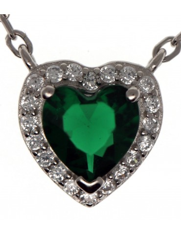 collier argento 925 zircone a cuore verde emerald nalbori per donna