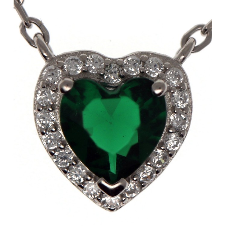 NLB|collier argento 925 zircone a cuore verde emerald nalbori per donna