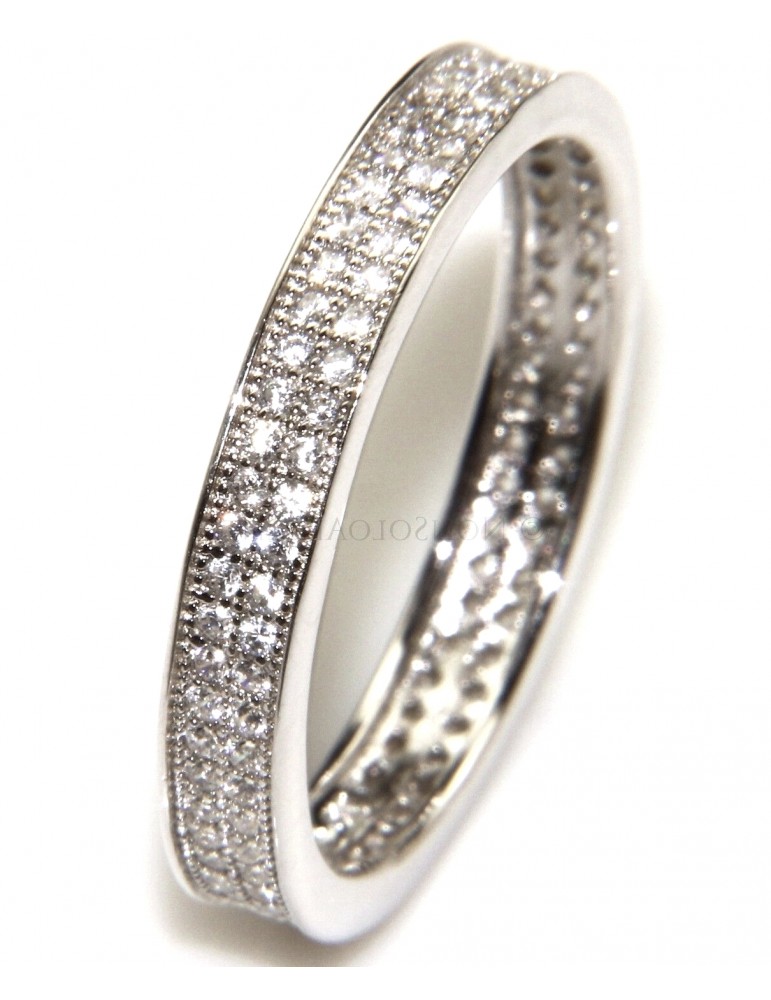 Silver 925 Rhodium: Eternity record to crown all around with 2 rows cubic zirconia 1.0mm brilliant cut Silver 925 Rhodium: Eternity record to crown all around with 2 rows cubic zirconia 1.0mm brilliant cut