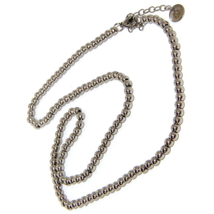 NLB|choker steel balls 4mm necklace 45+5cm