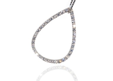 NLB|925 silver large drop pendant zircon necklace