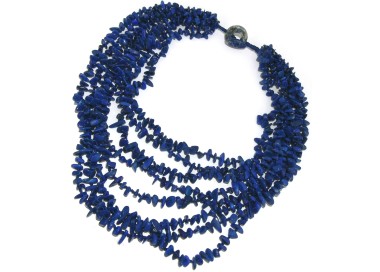 NLB|Multi-strand necklace collier cleopatra 8 strands natural blue Lapis