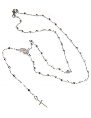 rosario collana Argento 925 madonna croce girocollo 56 cm