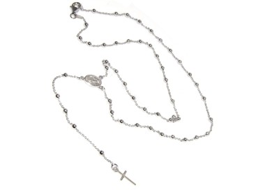 NLB|rosary necklace 925 silver madonna cross choker 56 cm