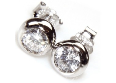 NLB|punto luce argento 925 orecchini cipollina 4 mm zirconi bianchi