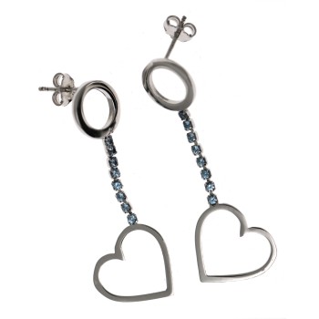 NLB|tennis earrings silver 925 pink light blue square heart