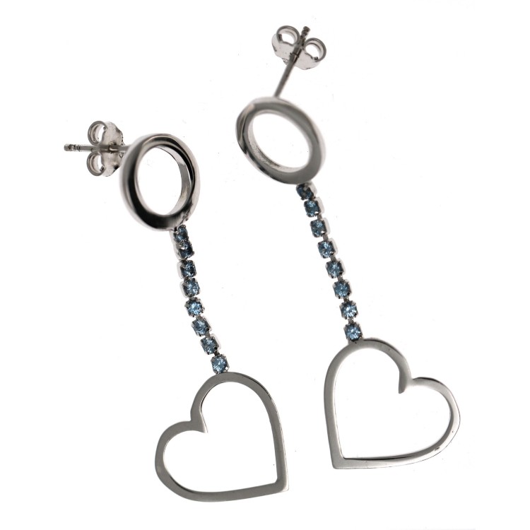 NLB|tennis earrings silver 925 pink light blue square heart