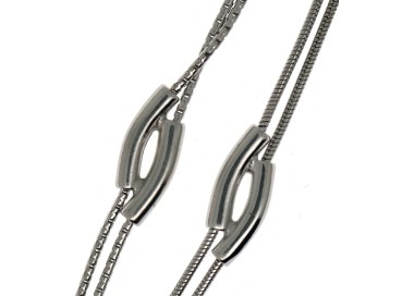 NLB|925 Singapore silver or snake bracelet with curved elements