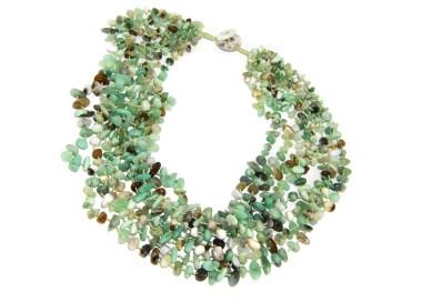 NLB|Collana da Donna collier cleopatra 8 fili crisopazio naturale verde