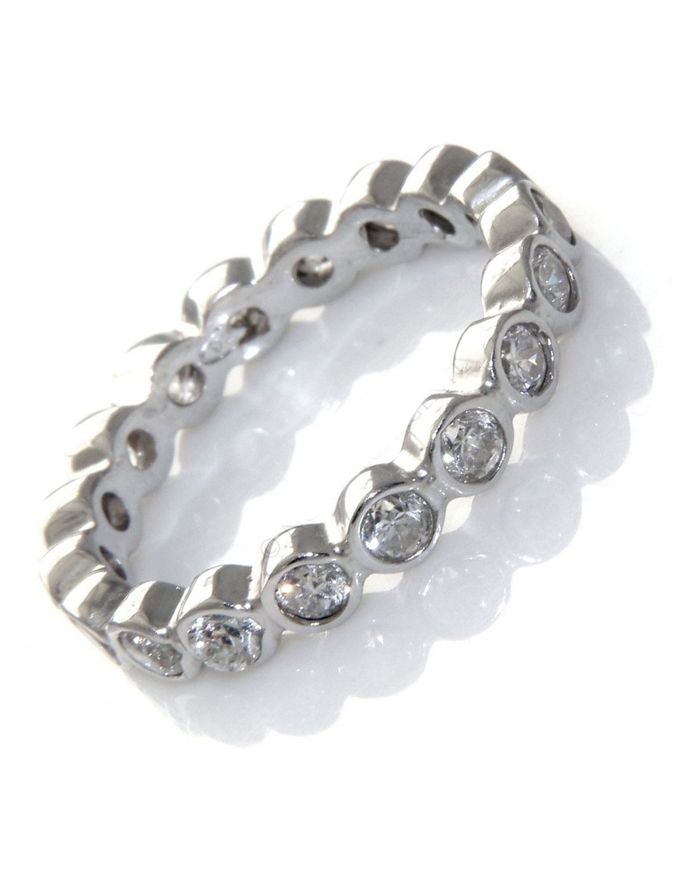 eternity anello argento 925 fedina zirconi bianchi cipollina 3 mm eternity anello argento 925 fedina zirconi bianchi cipollina 3 mm