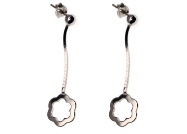 NLB|925 silver snake earrings flower and ball pendant