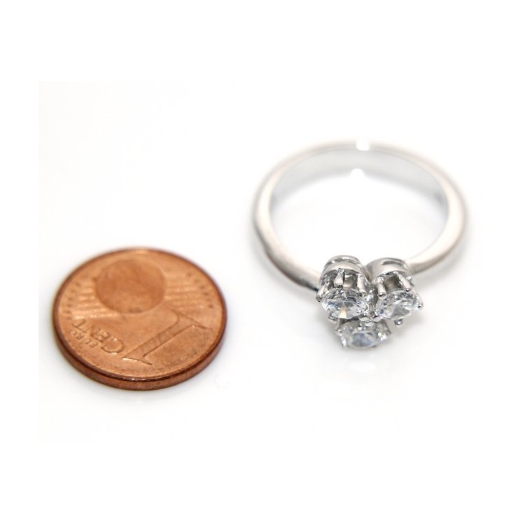 NLB|Anello argento 925 trilogy con 3 Zirconi 4 mm
