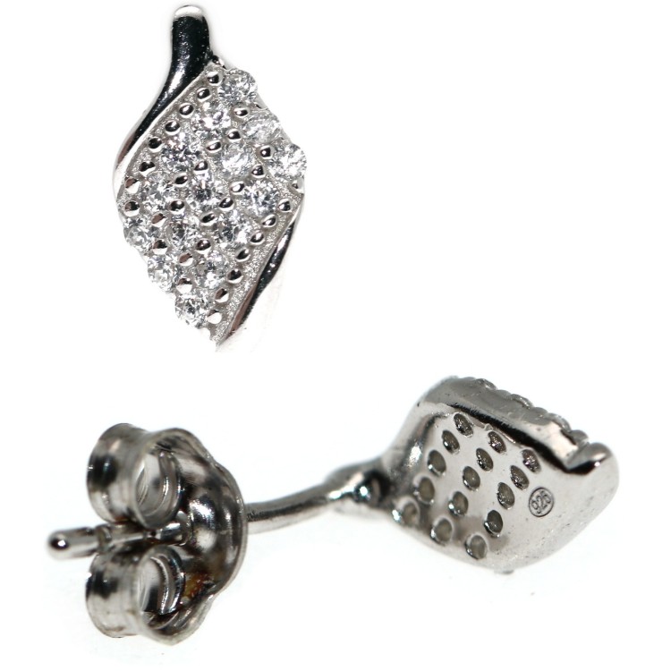NLB|925 silver angel wings white zircon light point small earrings