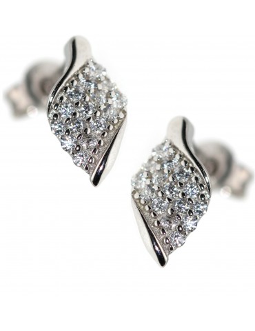 925 silver angel wings white zircon light point small earrings