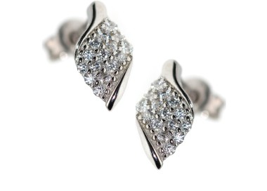 NLB|925 silver angel wings white zircon light point small earrings
