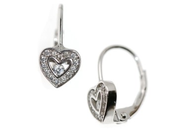 NLB|Earrings in 925 silver heart nun small zircons girl woman