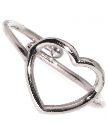 Anello cuore Argento 925 regolabile finitura in oro bianco marca NALBORI