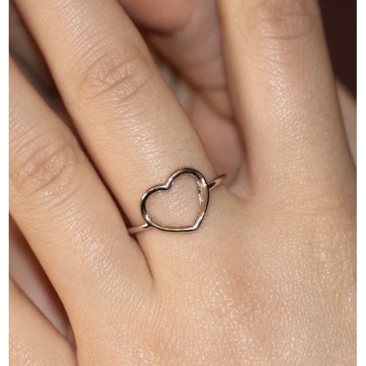 NLB|Anello cuore Argento 925 regolabile finitura in oro bianco marca NALBORI