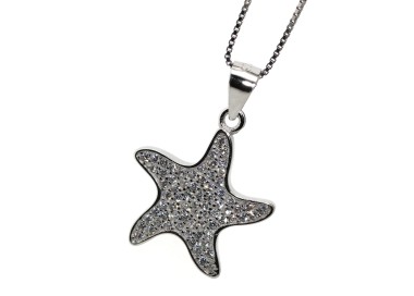 NLB|Starfish necklace 925 silver pendant zircons woman