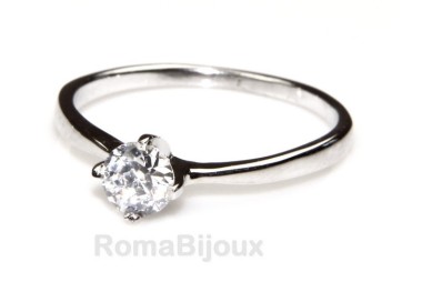 NLB|Silver 925 : Solitaire ring for woman with zircon 5mm brilliant cut 4 jaws